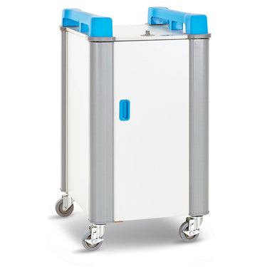 lapcabby 10 vertical | 10-device mobile ac charging trolley for laptops & chromebooks up to 17